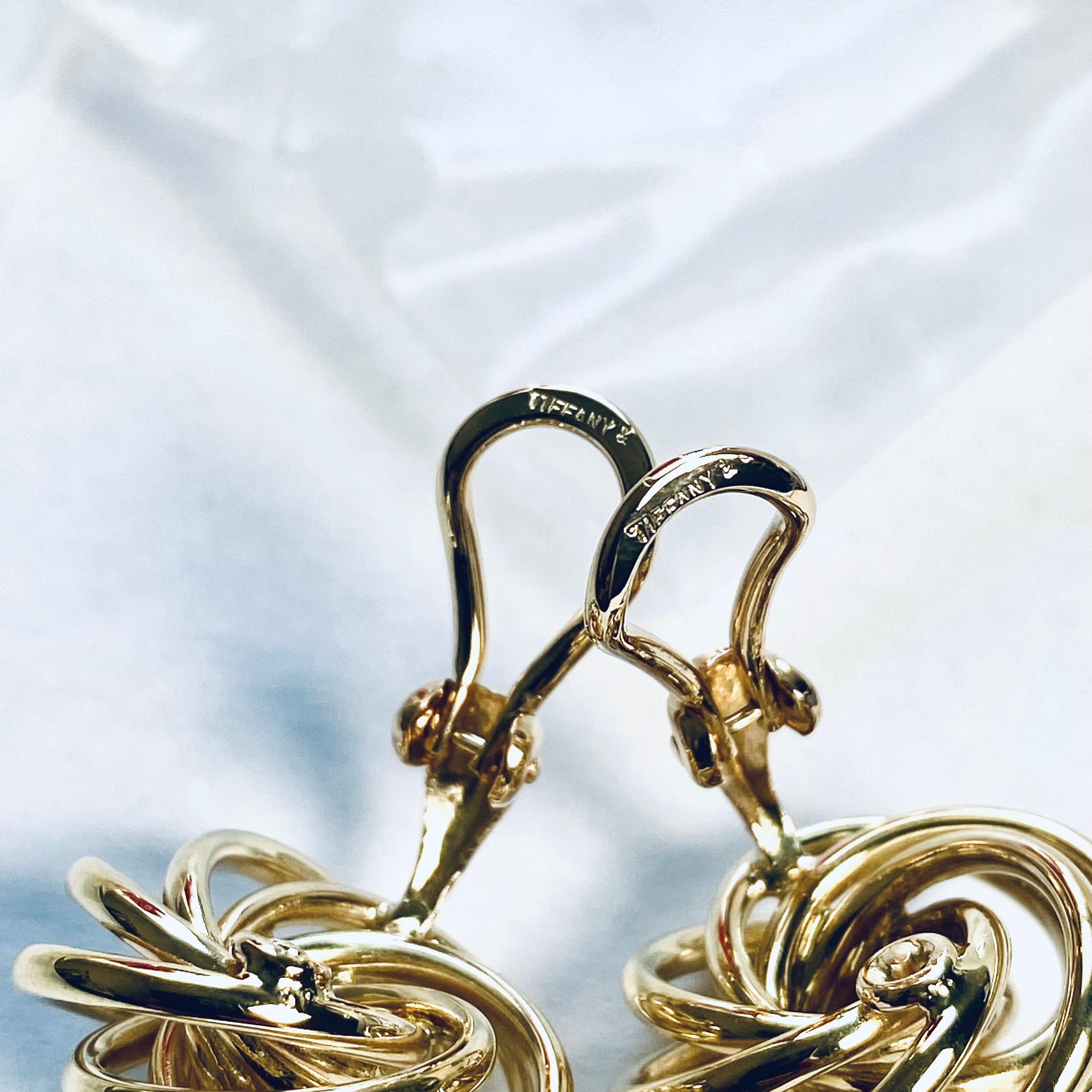 Tiffany Co, boucles d'oreilles vintage en or jaune 14 carats avec perles sphériques de 0,75 pouce en vente 7