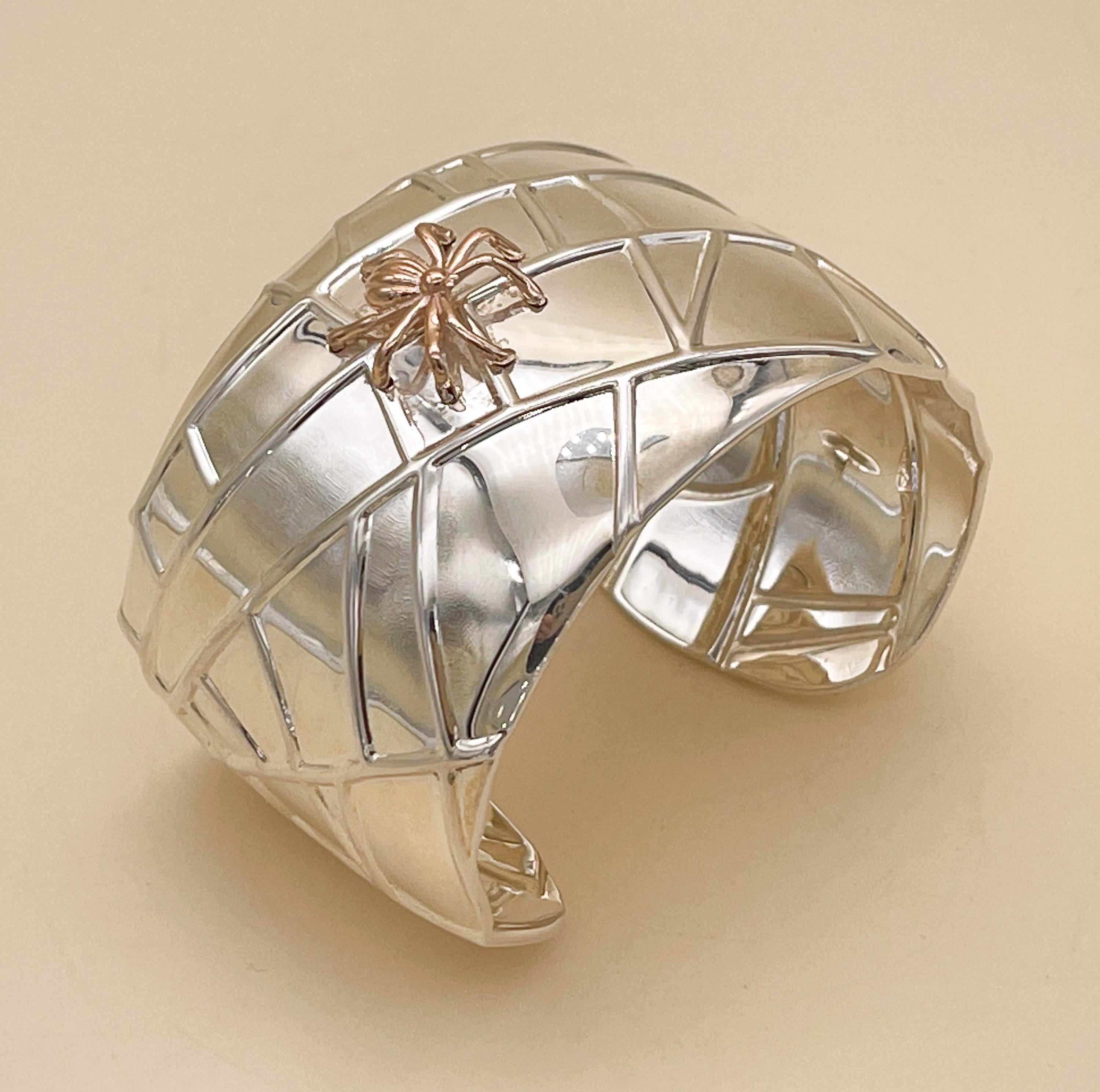 Manschettenarmband aus Sterlingsilber und 18 Karat Spinnen von Tiffany & Co im Angebot 6