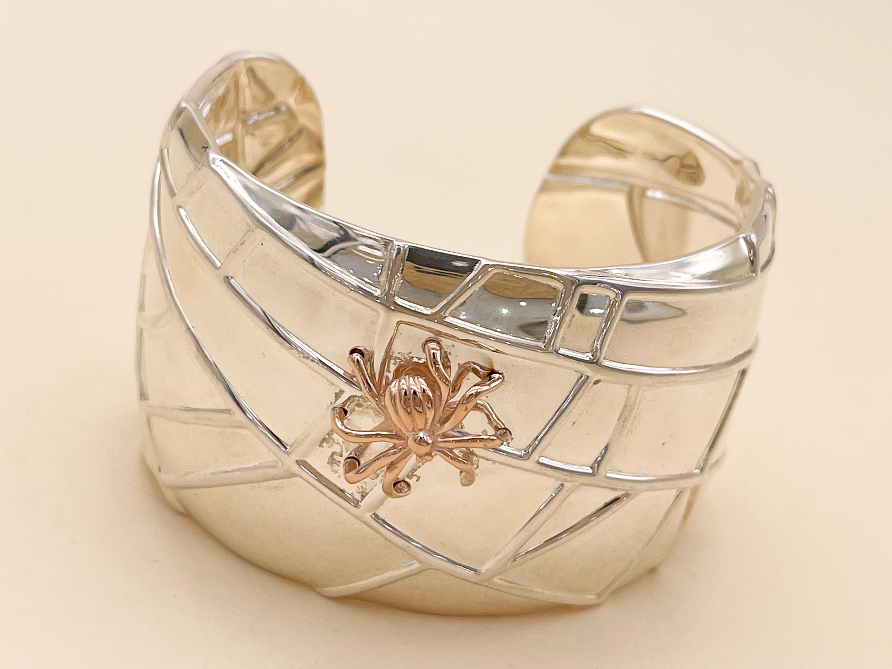 Manschettenarmband aus Sterlingsilber und 18 Karat Spinnen von Tiffany & Co im Angebot 2