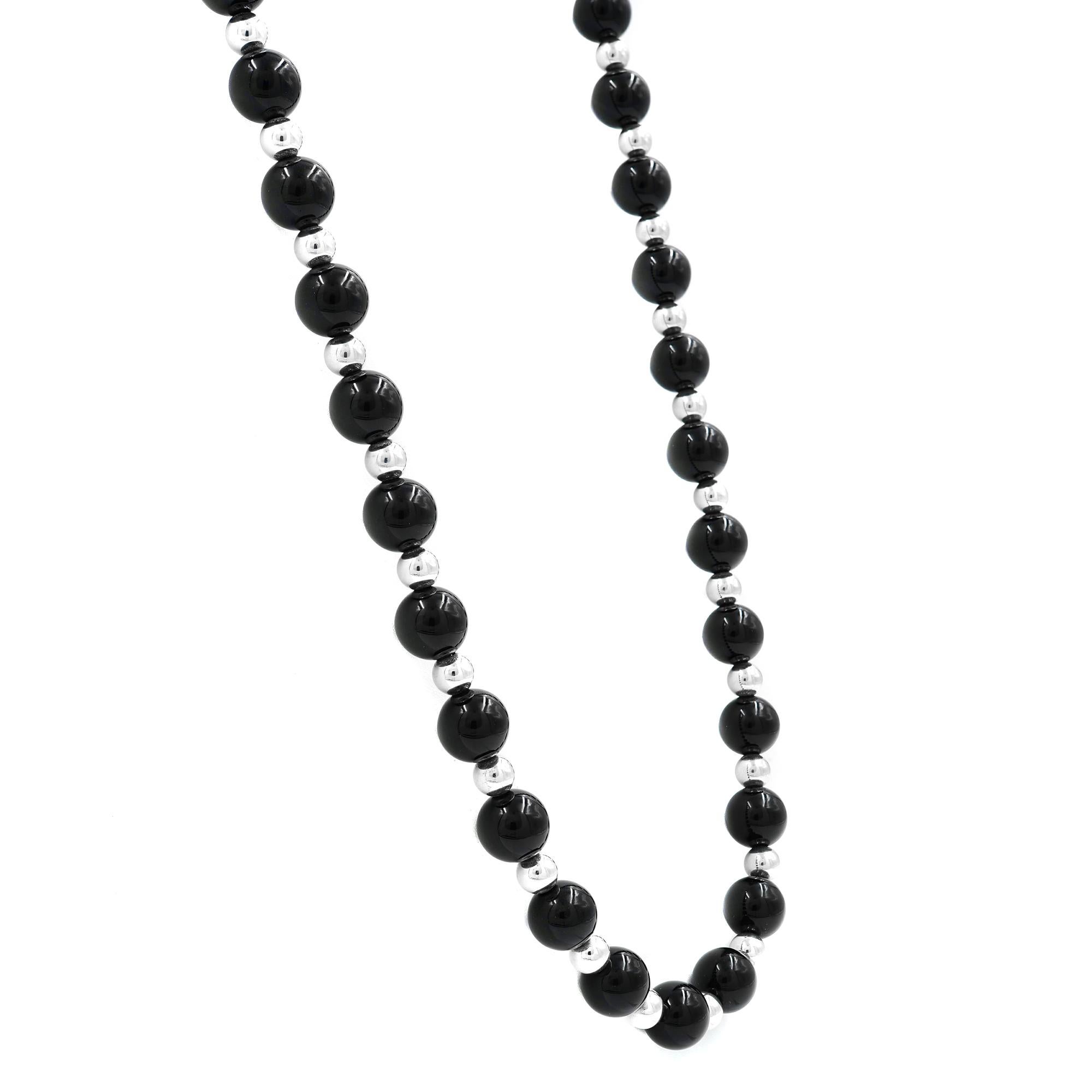 tiffany black onyx bead necklace