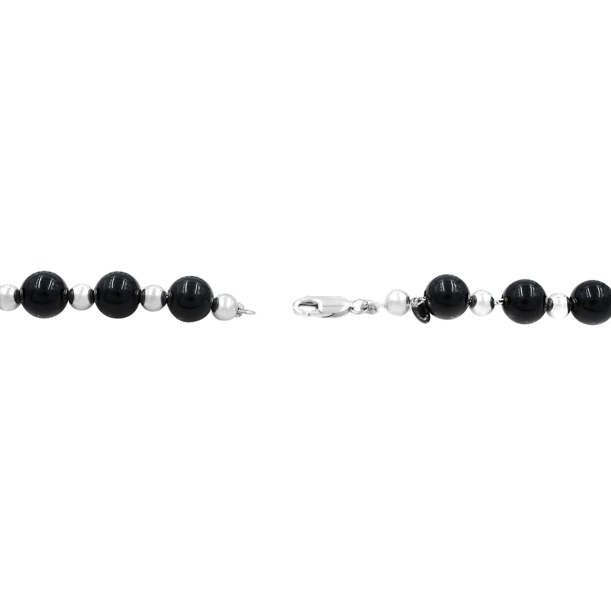tiffany black bead necklace