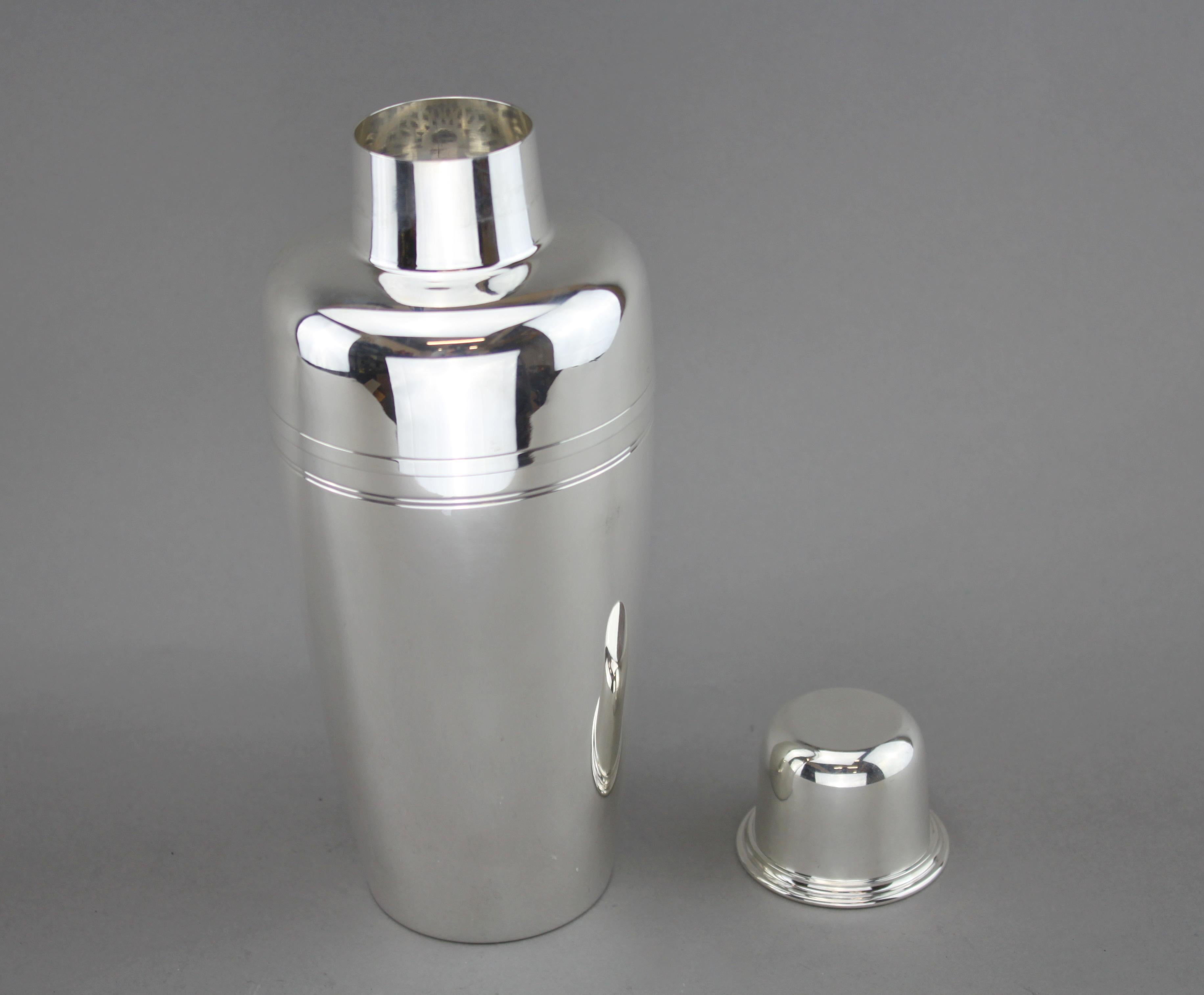 tiffany sterling silver cocktail shaker