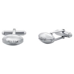 Tiffany Co Antique Sterling Silver Football Bullet-Back 0.50 Inch Cufflinks