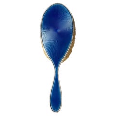 Tiffany & Co. Vintage Sterling Silver Hair Brush with Blue Enamel