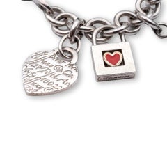 Tiffany & Co. Vintage Sterling Silver Link Charm Bracelet Long 9 Large Charms