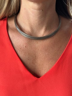 Tiffany & Co. Vintage Sterling Silver Multi Strand Wire Choker Necklace