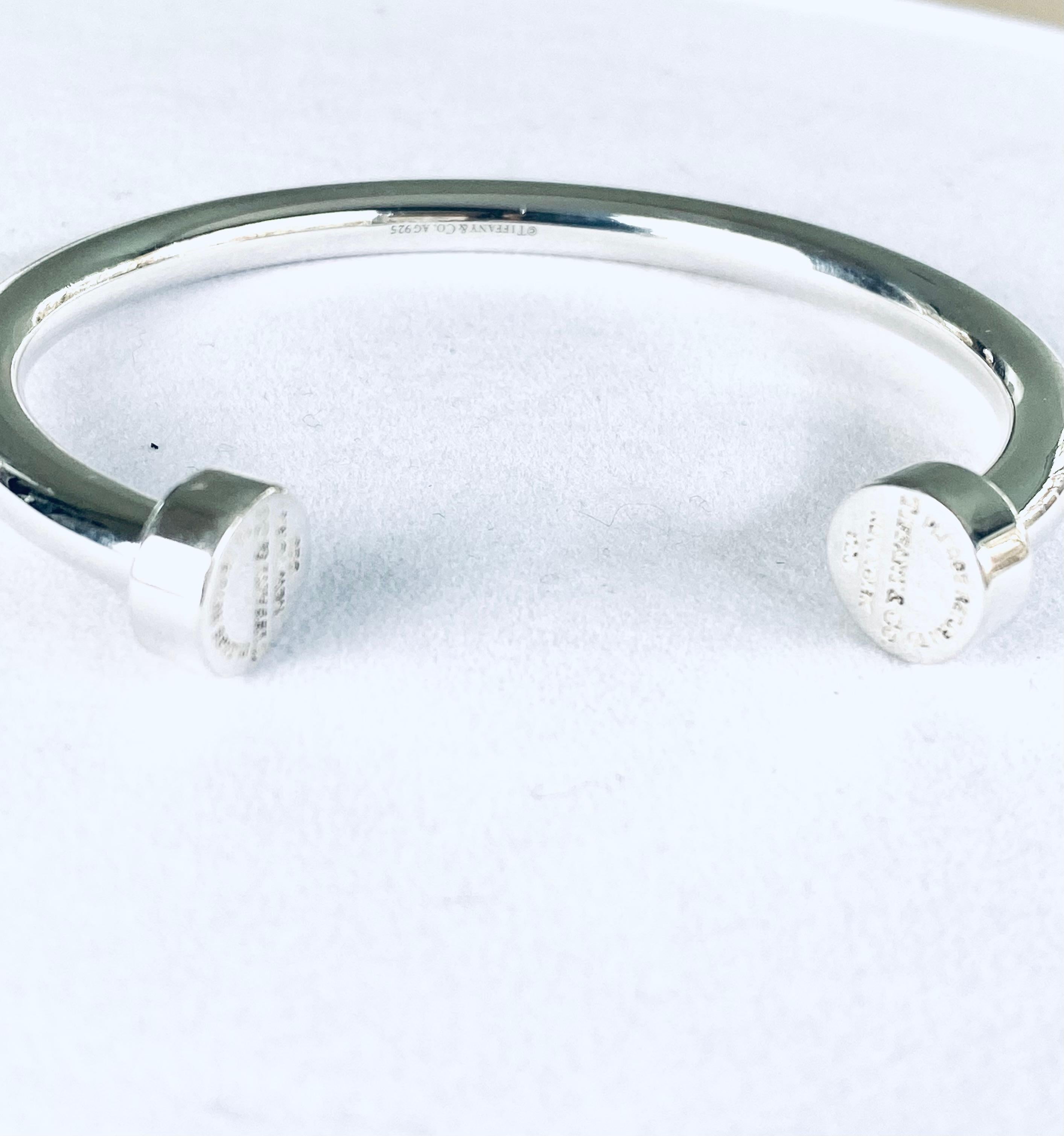  Tiffany Co Bracelet manchette rare vintage en argent sterling  Pour femmes 