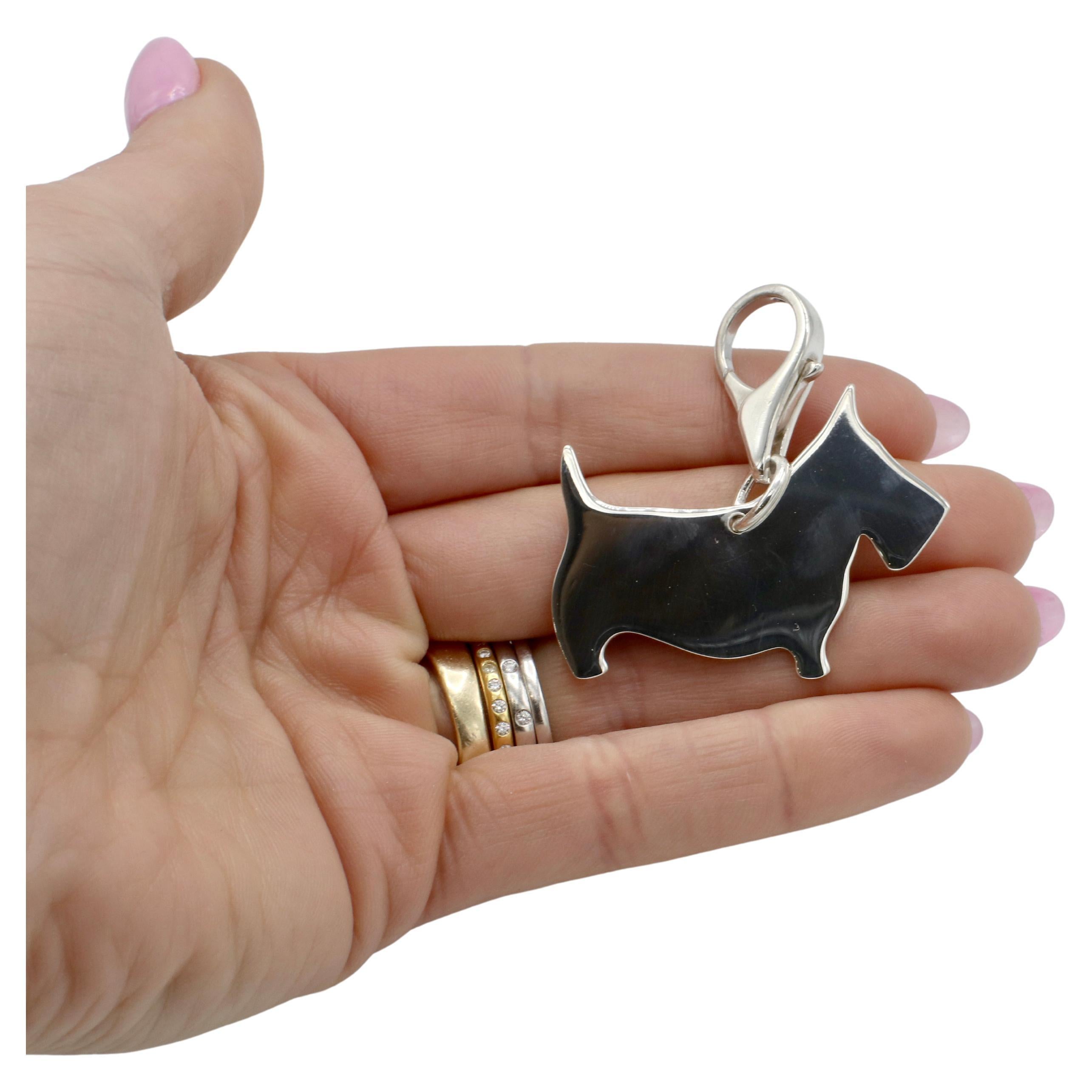 Contemporary Tiffany & Co. Vintage Sterling Silver Scottish Terrier Dog Key Chain Charm
