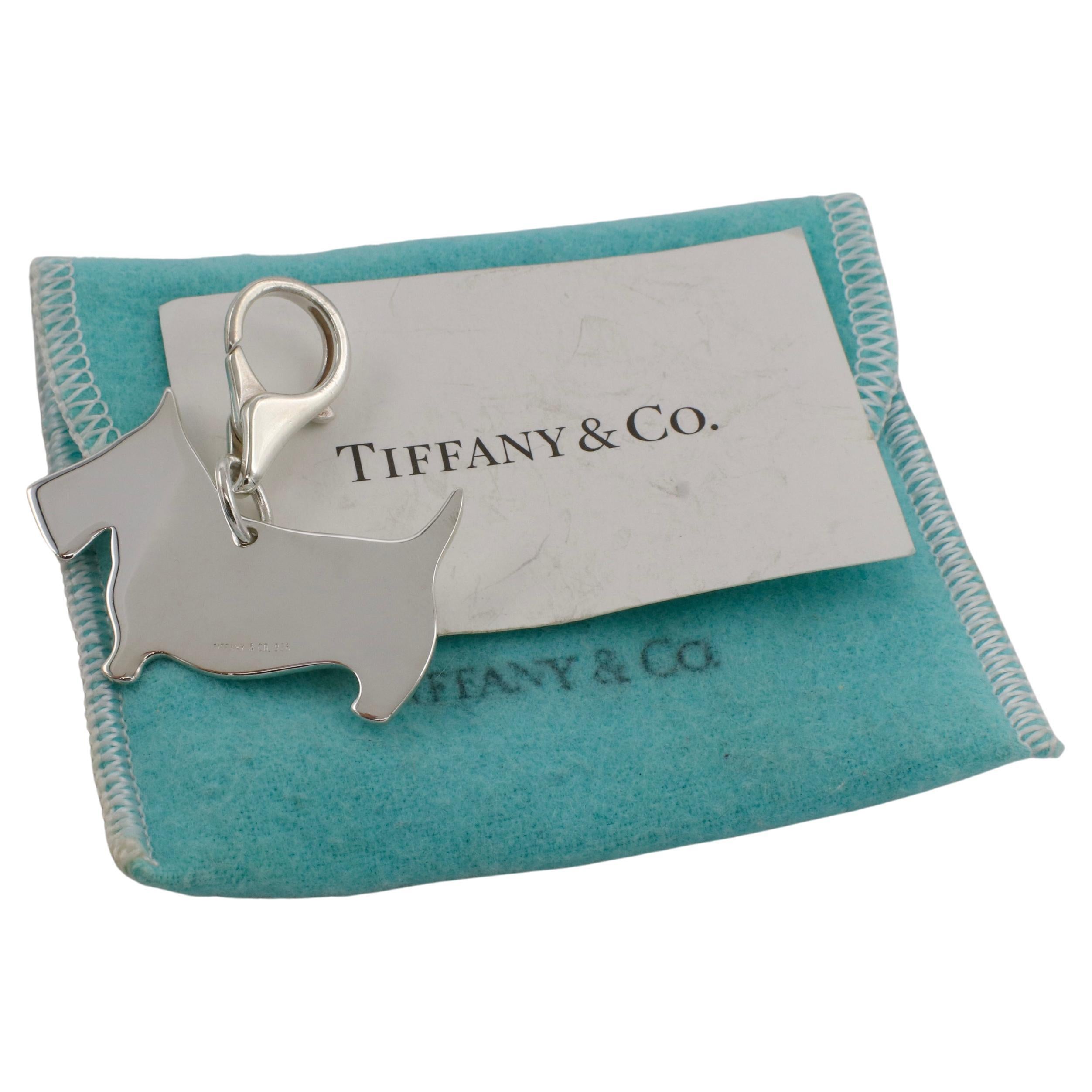 Tiffany & Co. Vintage Sterling Silver Scottish Terrier Dog Key Chain Charm In Excellent Condition In  Baltimore, MD