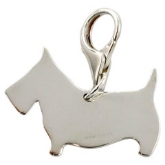 Tiffany & Co. Porte-clés vintage en argent sterling avec chien écossais Terrier