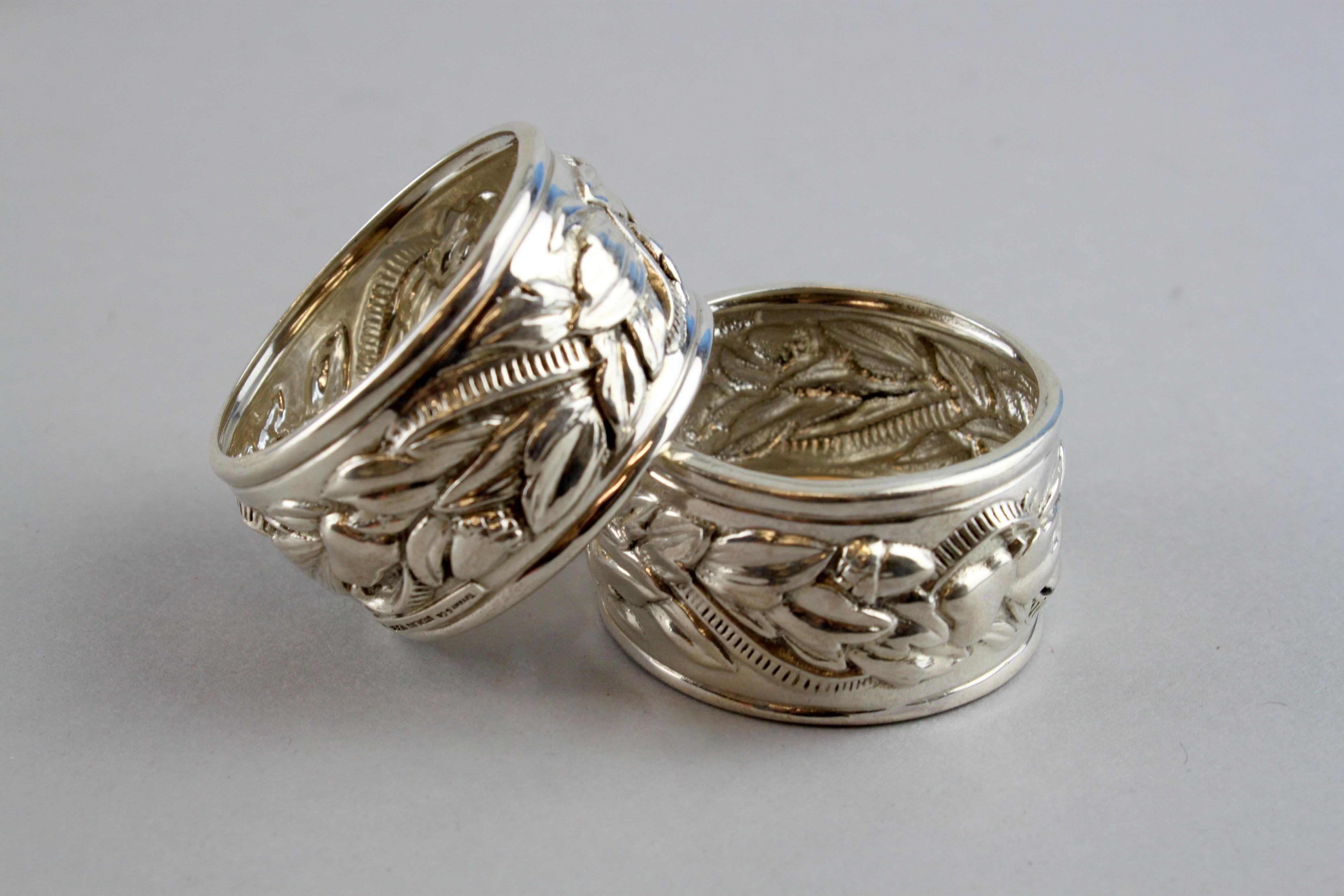 Tiffany & Co. Vintage Sterling Silver Set of 10 Napkin Rings In Excellent Condition In Braintree, GB