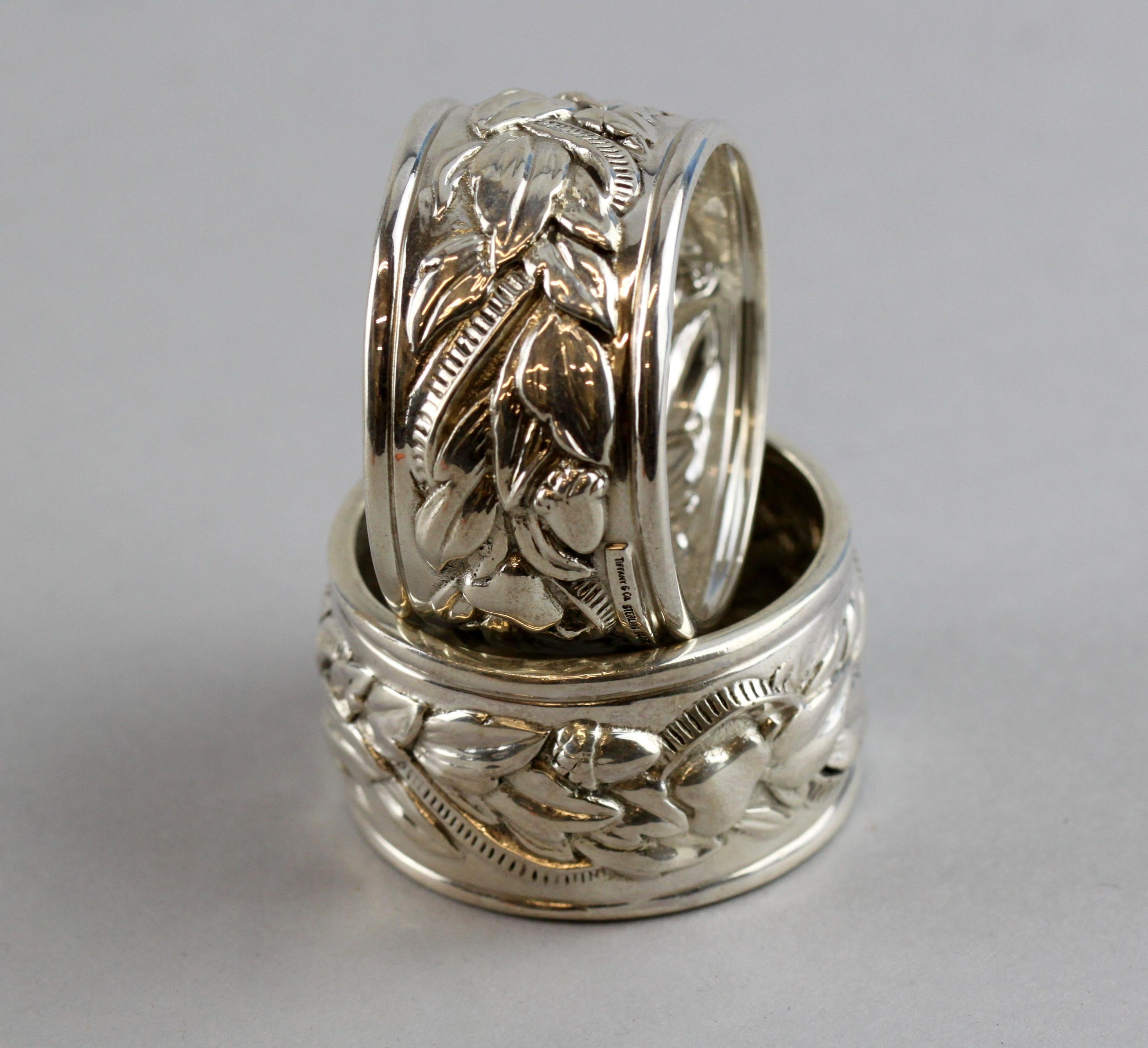 Late 20th Century Tiffany & Co. Vintage Sterling Silver Set of 10 Napkin Rings