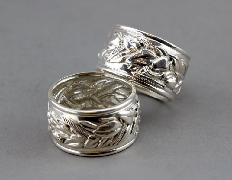 Tiffany and Co. Vintage Sterling Silver Set of 12 Napkin Rings at 1stDibs
