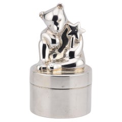 Tiffany & Co. Vintage Teddy Bear Sterling Silver Pill Box Case
