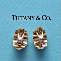 Tiffany & Co. Vintage Textured Clip Hoop Earrings aus 18K Gelbgold