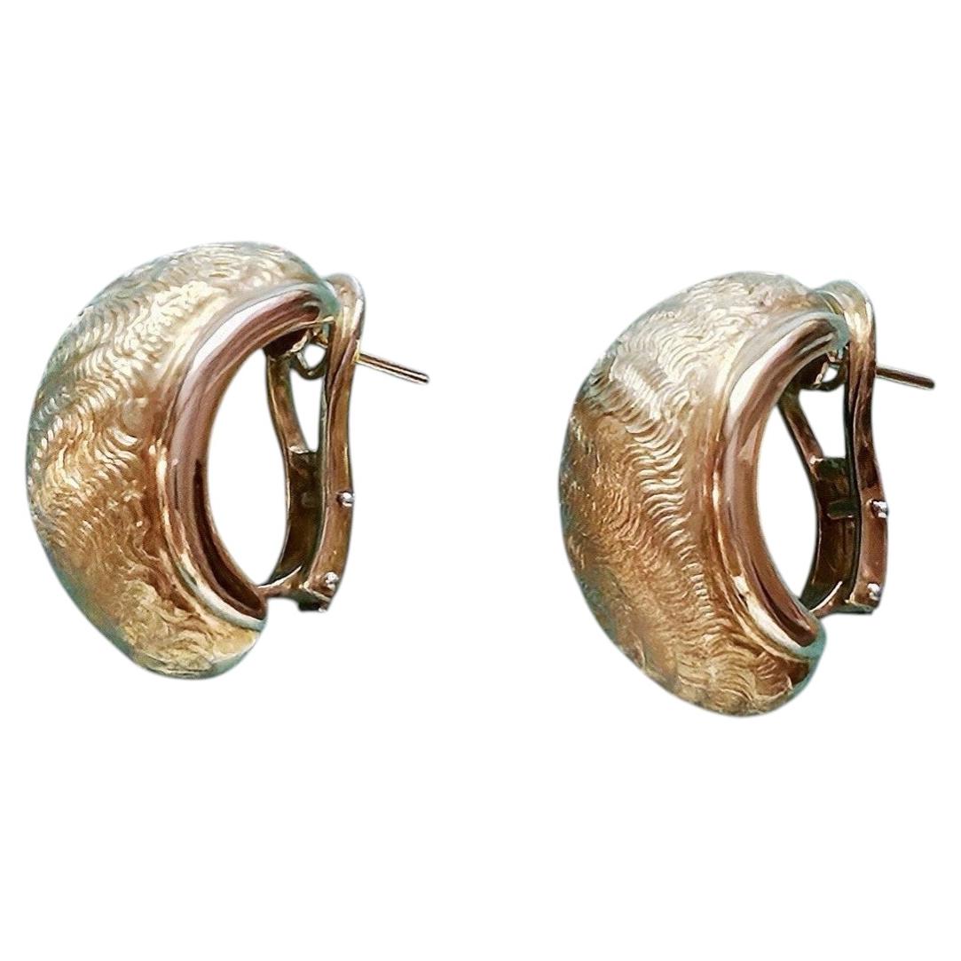 Tiffany & Co. Vintage Textured Clip Hoop Earrings aus 18K Gelbgold
