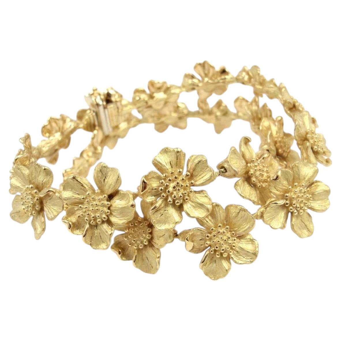 Tiffany & Co Vintage Flower Necklace 18K Gold Choker