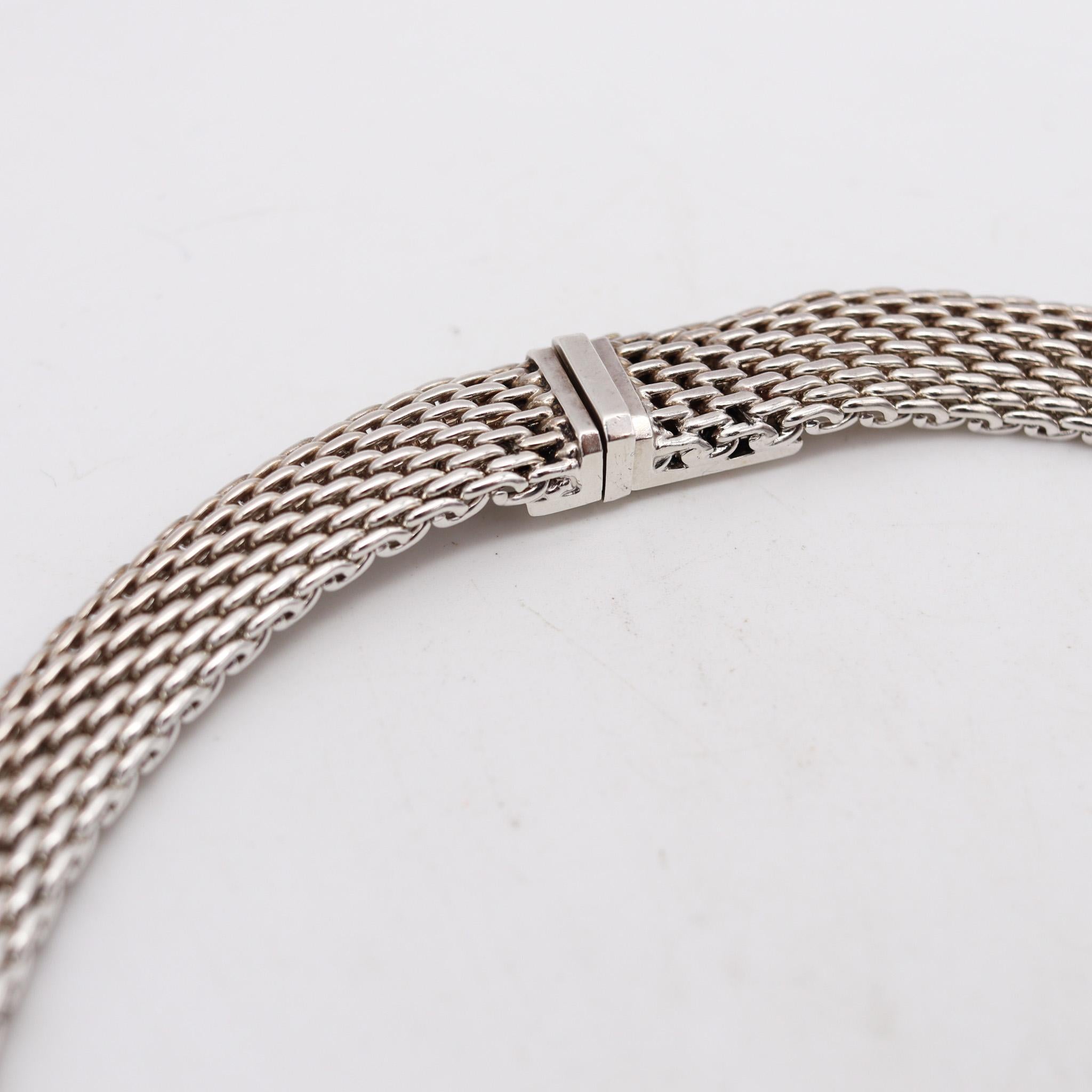 Modern Tiffany & Co. Vintage Woven Necklace Choker  In Solid .925 Sterling Silver For Sale