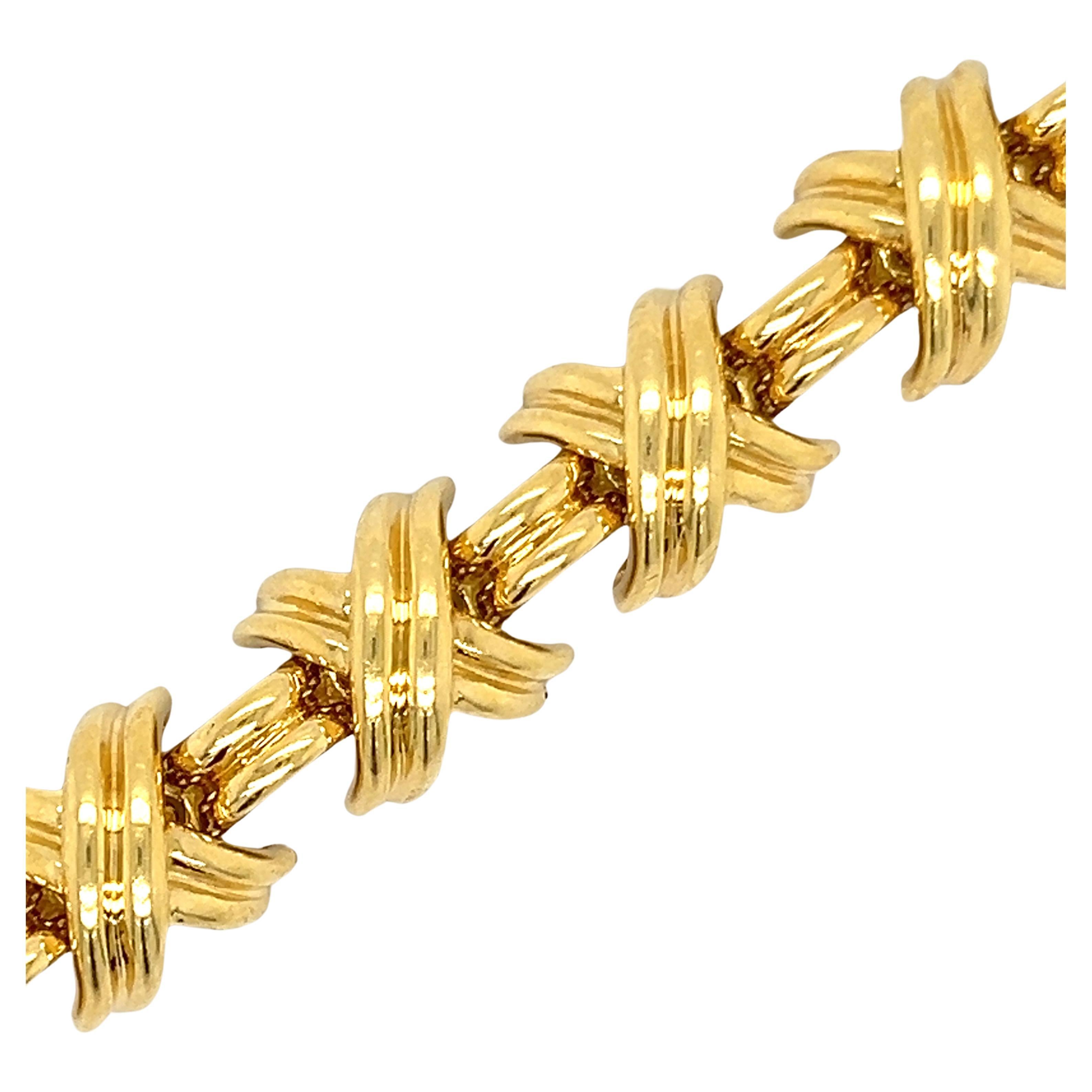 Retro Tiffany & Co. Vintage X Bracelet 18k Yellow Gold