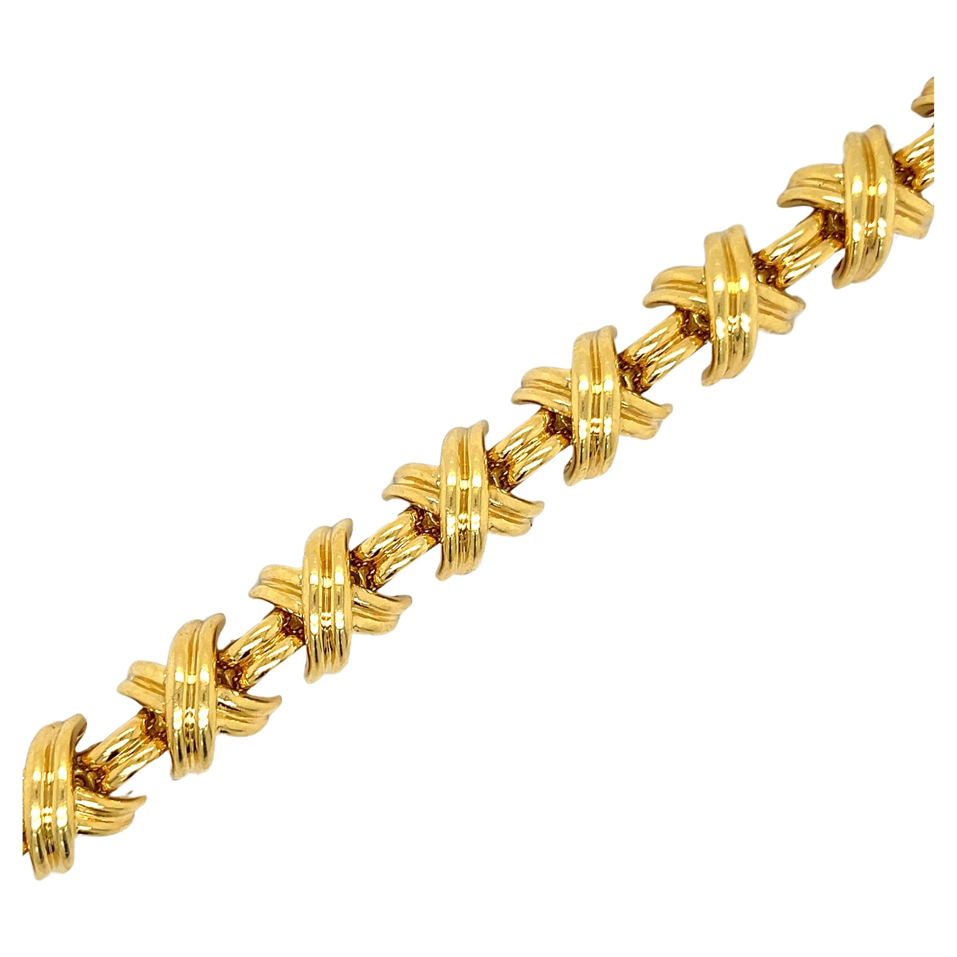 Tiffany & Co. Vintage X Bracelet 18k Yellow Gold