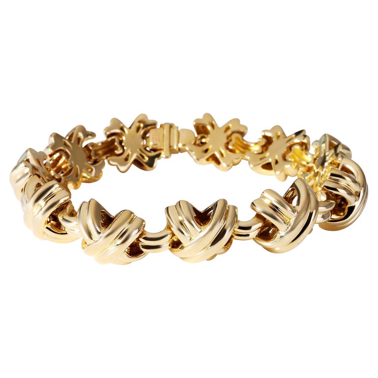 Tiffany and Co. Vintage X Bracelet in 18k Yellow Gold For Sale at 1stDibs