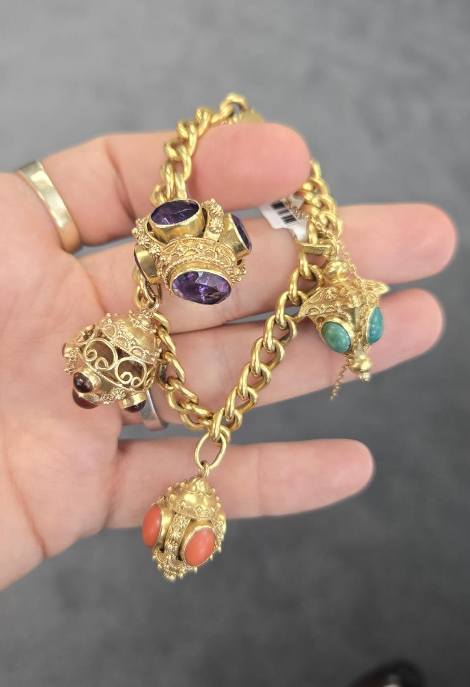 Retro Tiffany & Co. Vintage Yellow Gold Charm Bracelet