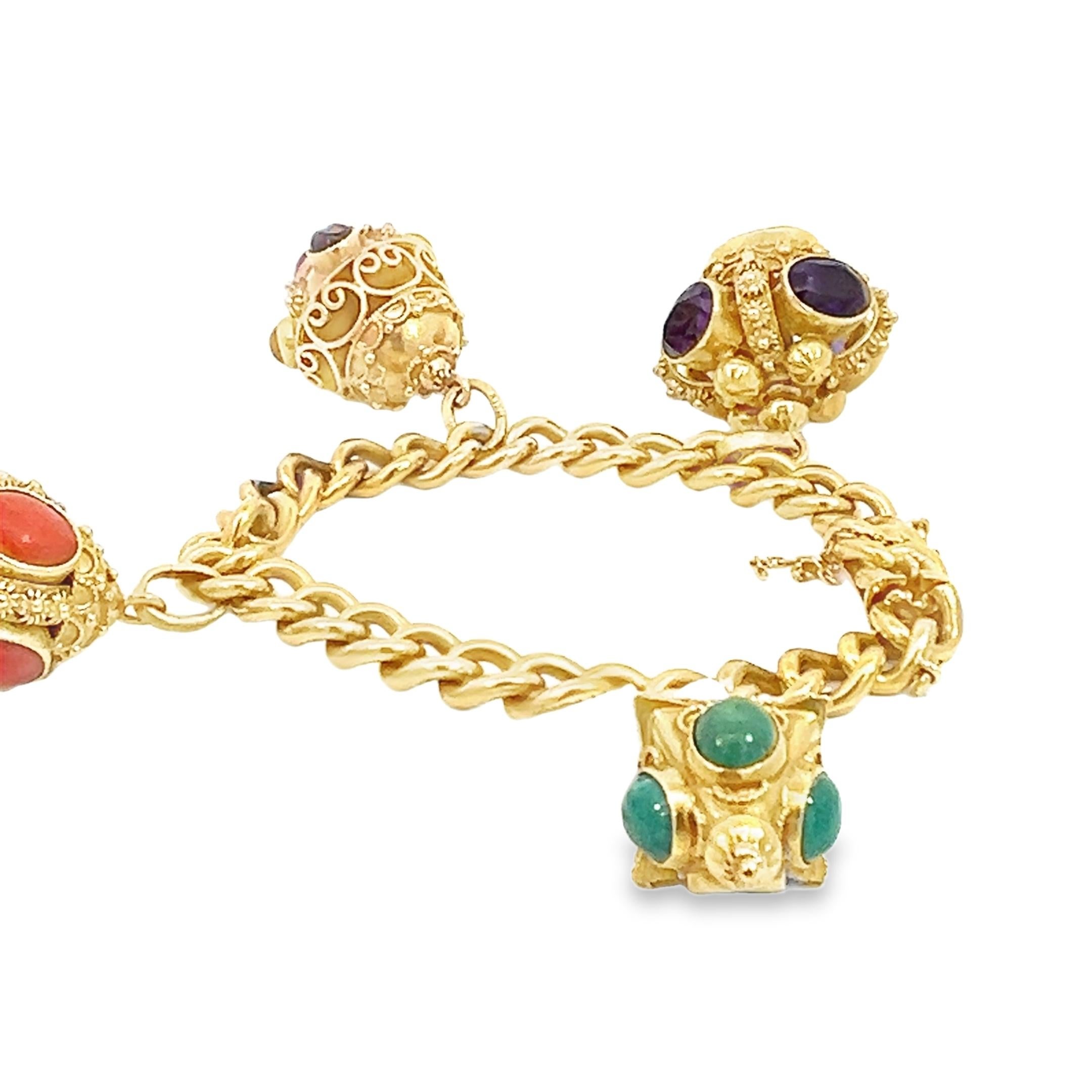 Tiffany & Co. Vintage Yellow Gold Charm Bracelet In Excellent Condition In Beverly Hills, CA
