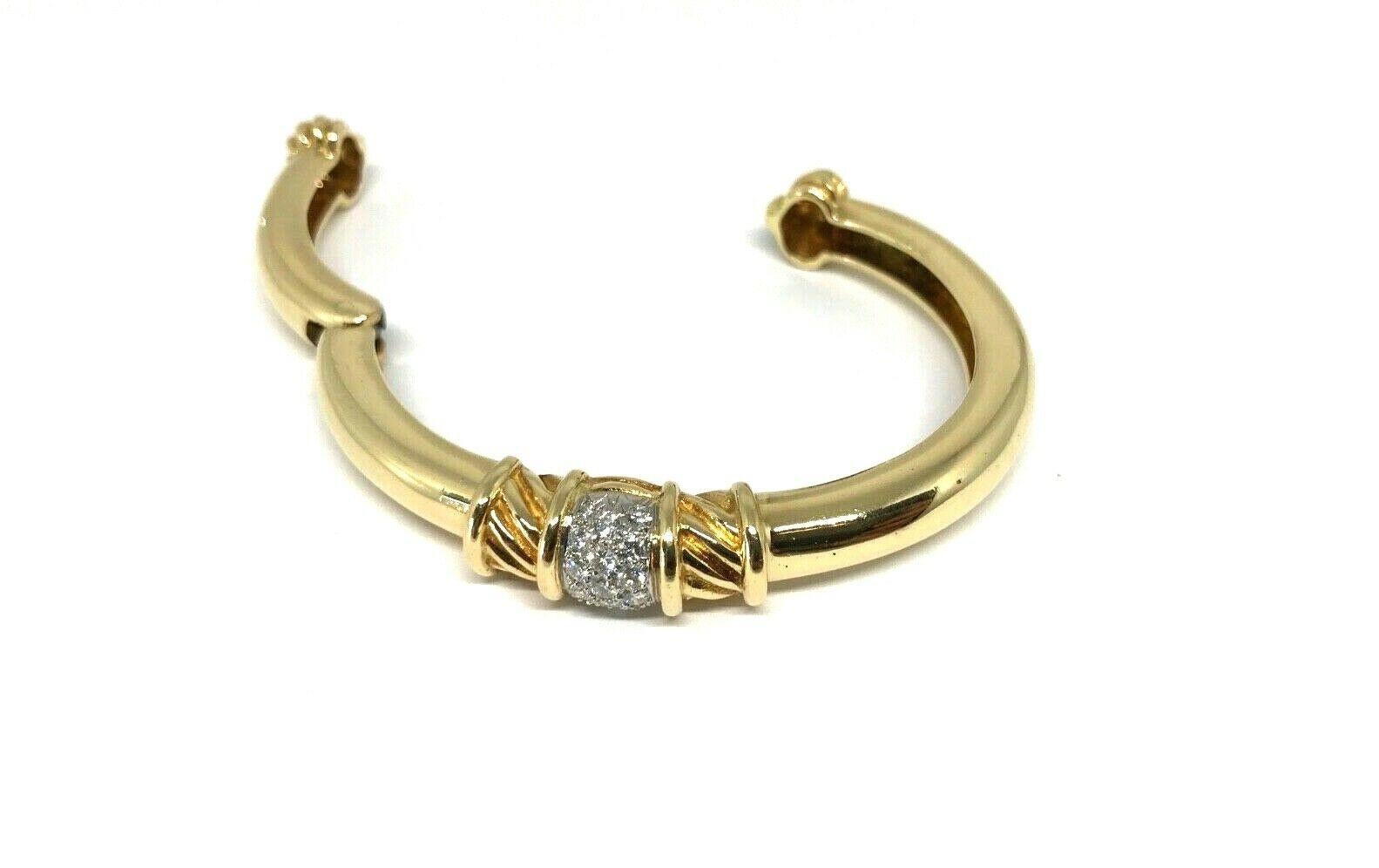 Tiffany & Co. Vintage Yellow Gold Diamond Bangle Bracelet 3