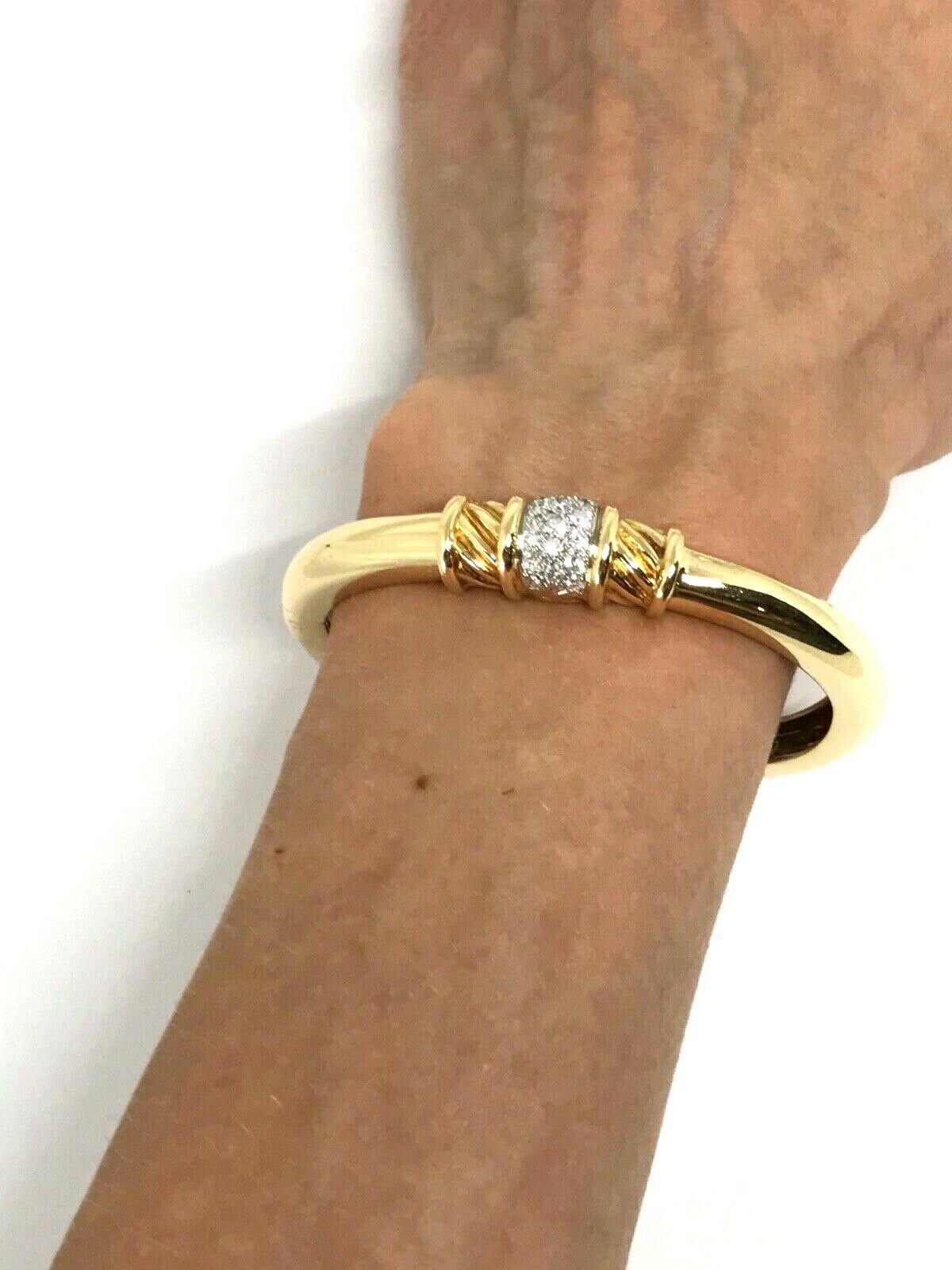 Tiffany & Co. Vintage Yellow Gold Diamond Bangle Bracelet 4