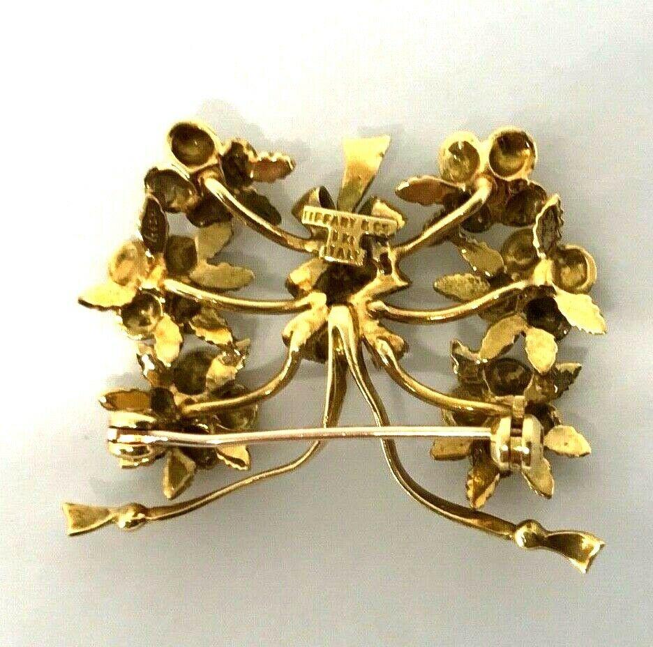 Women's or Men's Tiffany & Co. Vintage Yellow Gold Diamond Sapphire Butterfly Brooch Pin