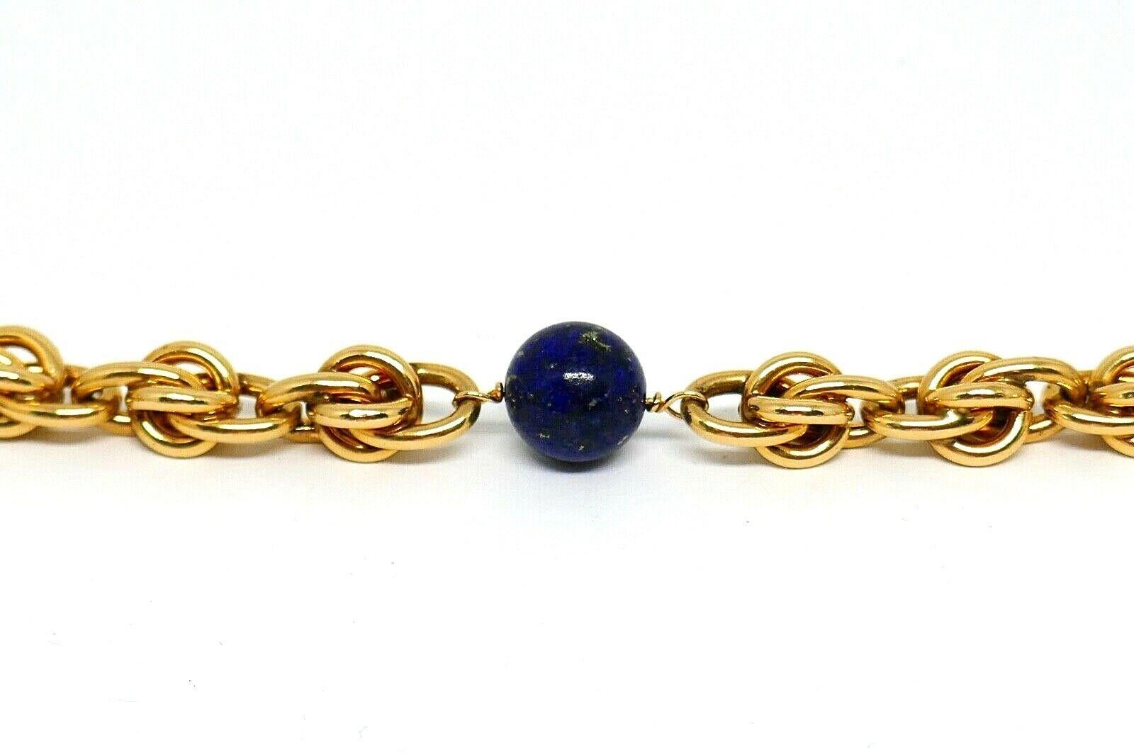 Tiffany & Co. Vintage Yellow Gold Lapis Lazuli Chain Necklace 5