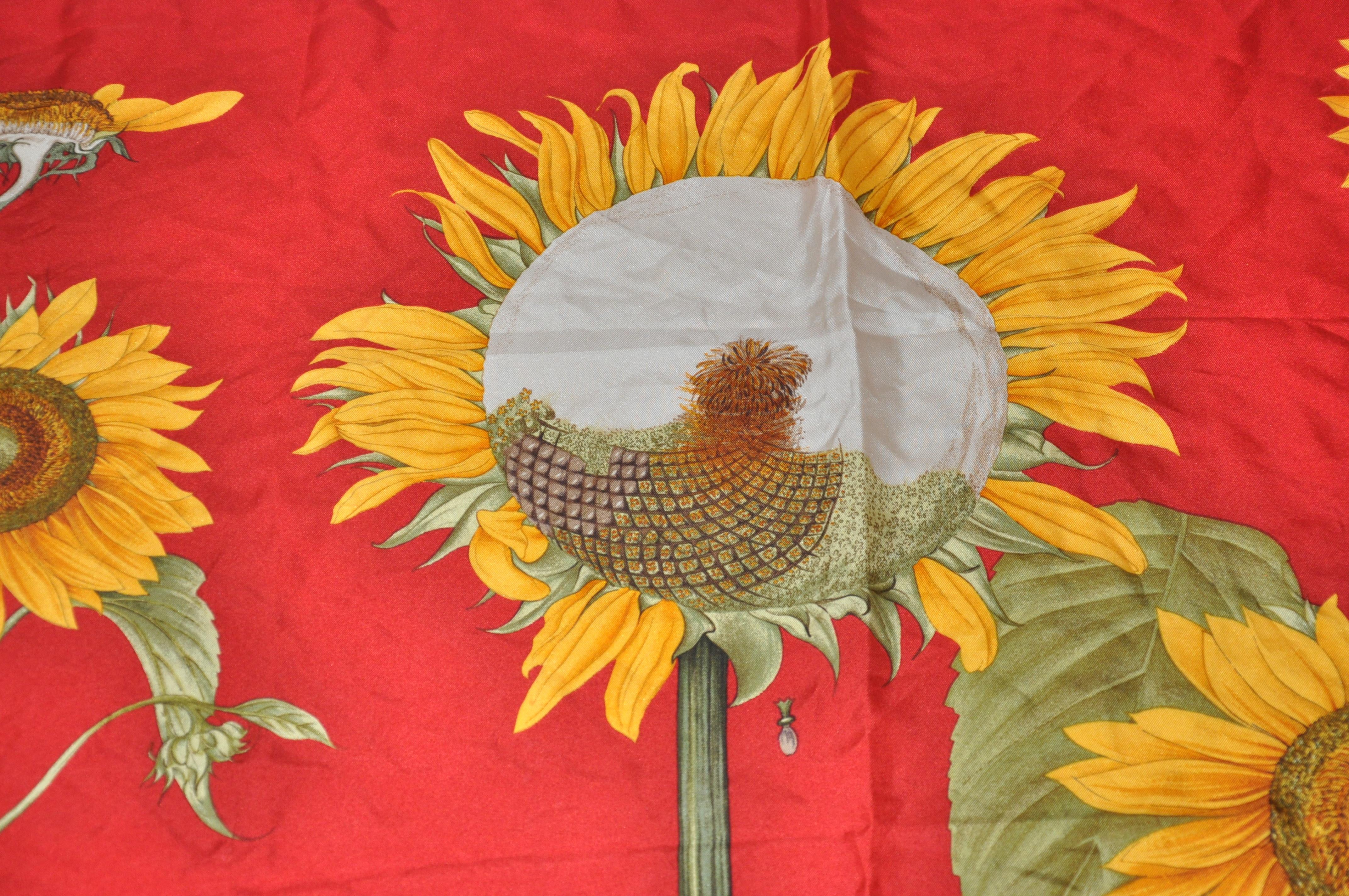 Tiffany & Co. Écharpe en soie « Blooming Sunflowers » aux couleurs vives. en vente 2