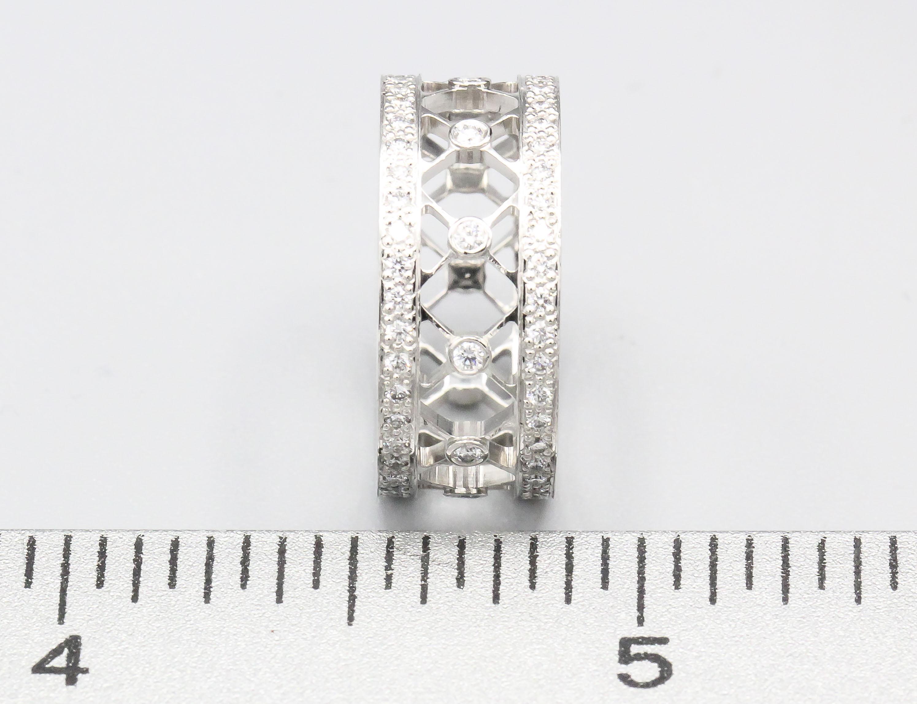 Tiffany & Co. Voile, bague à anneau en platine et diamants, taille 5,25 Pour femmes en vente