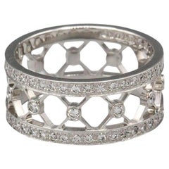 Tiffany & Co. Voile, bague à anneau en platine et diamants, taille 5,25