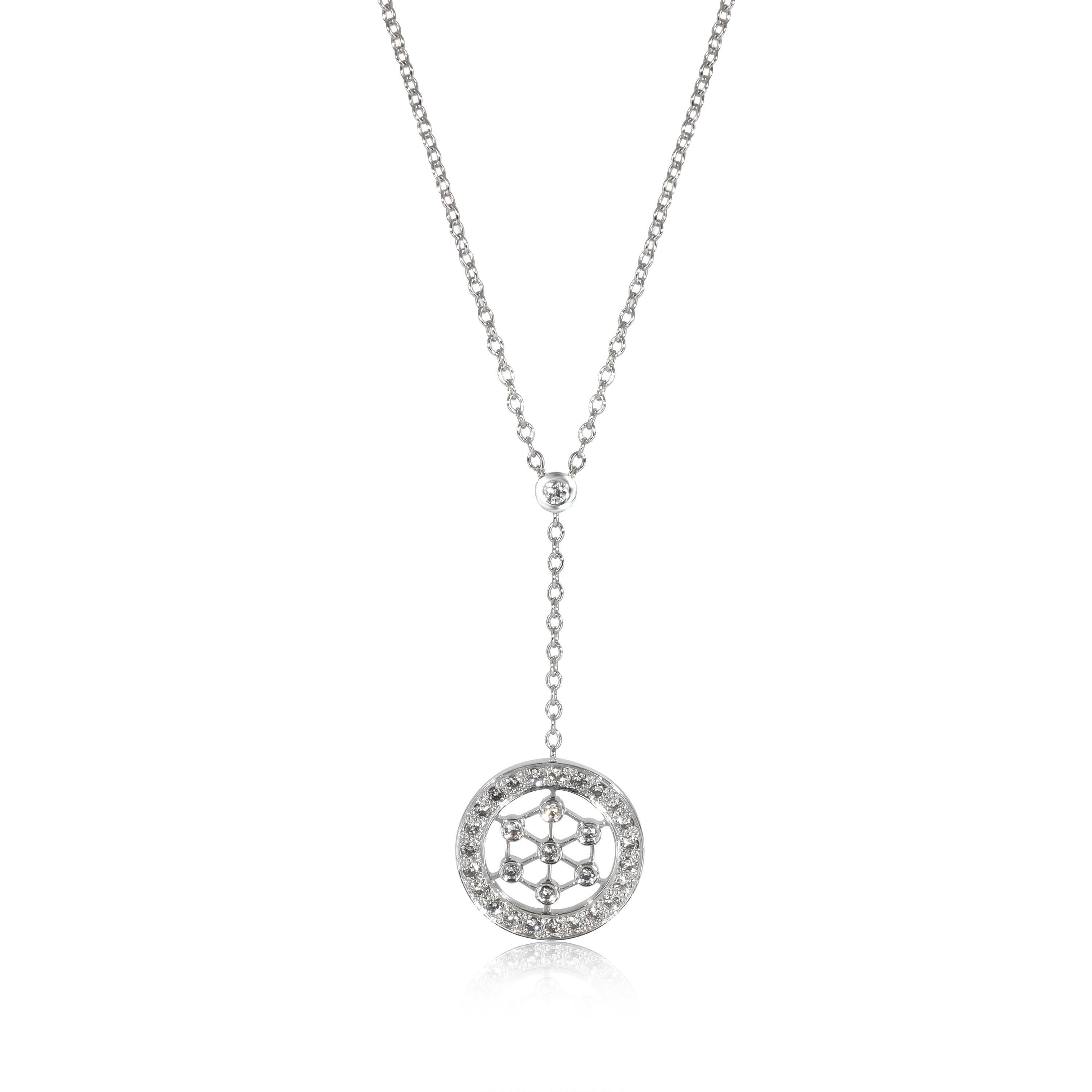 Tiffany & Co. Voile Diamond Lariat Pendant  in  Platinum 0.1 CTW In Excellent Condition For Sale In New York, NY