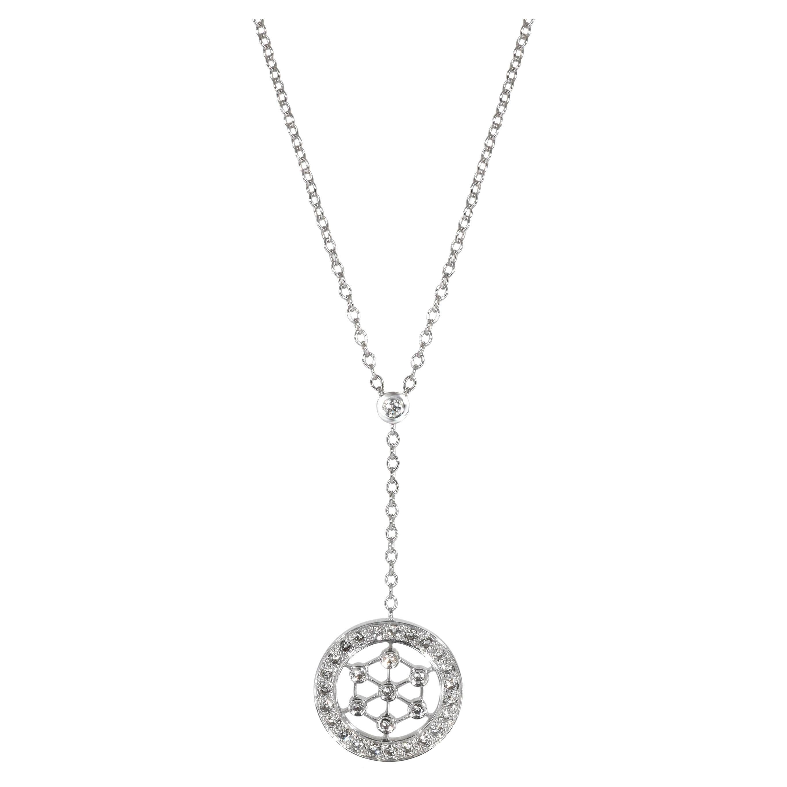 Tiffany & Co. Voile Diamond Lariat Pendant  in  Platinum 0.1 CTW For Sale