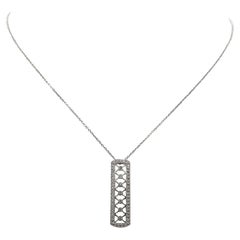 Tiffany & Co. Voile Platinum Diamond Bar Pendant Necklace