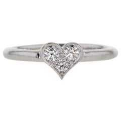 Tiffany & Co. VS Diamond Hearts 3-Stone Pave Ring in Platinum