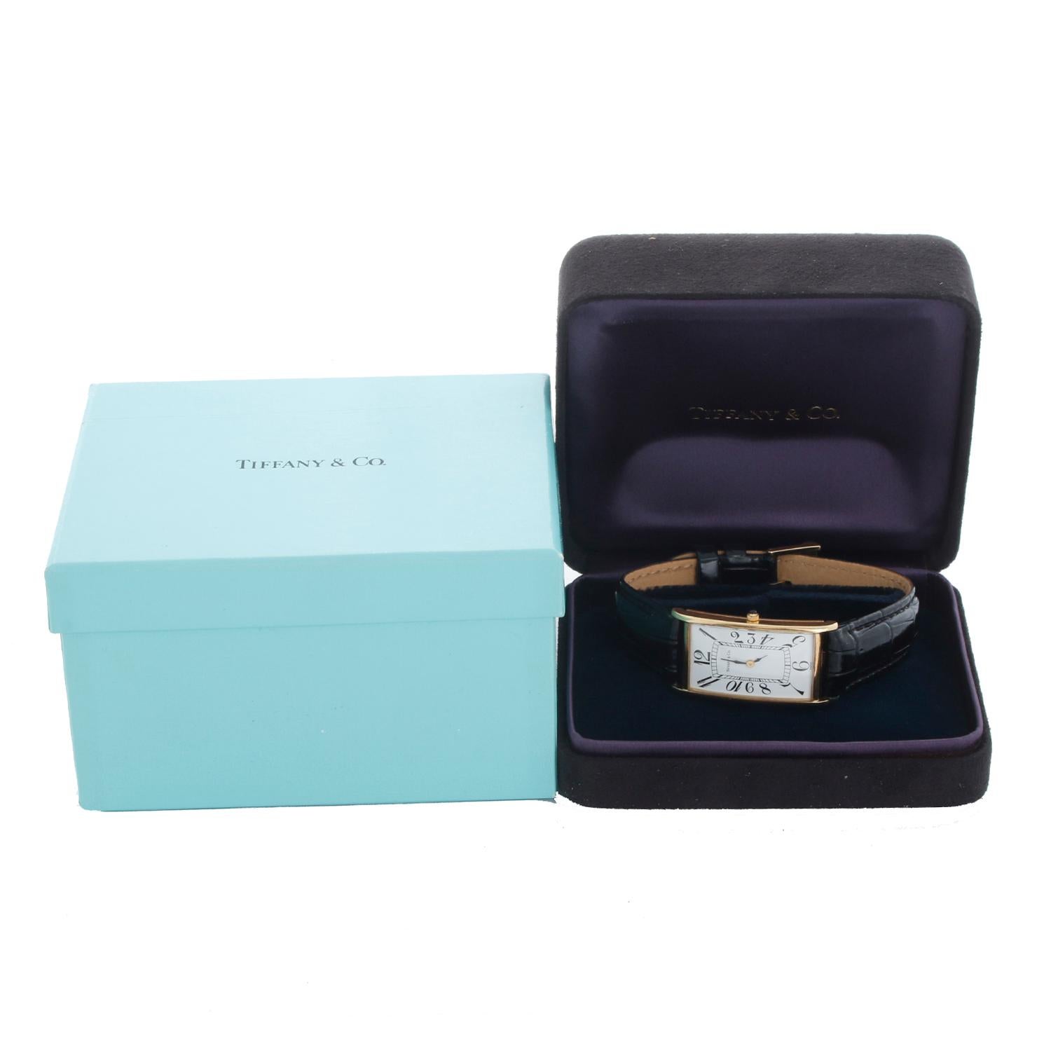 Tiffany & Co. Waldan nº 1 Posible Prototipo Raro Reloj Tanque de Oro Amarillo para Dama en venta 3