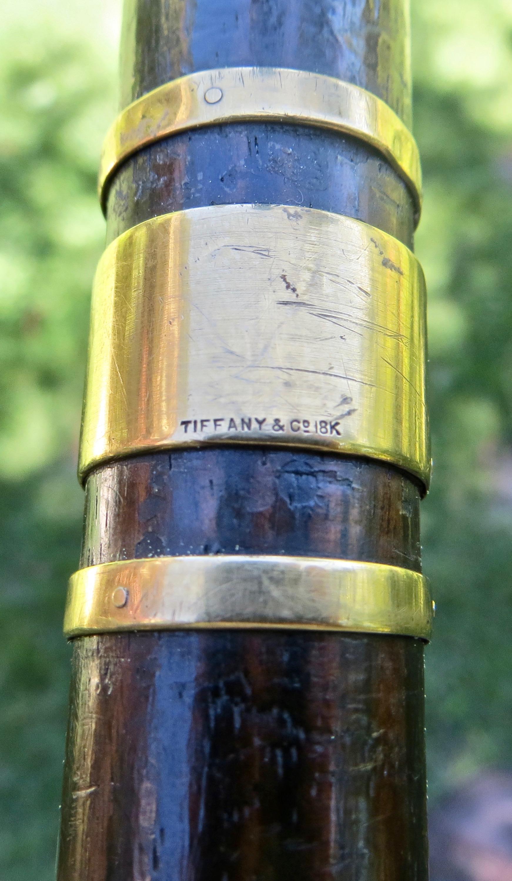 American Tiffany & Co. Walking Stick, 18-Karat Gold Band, circa 1925