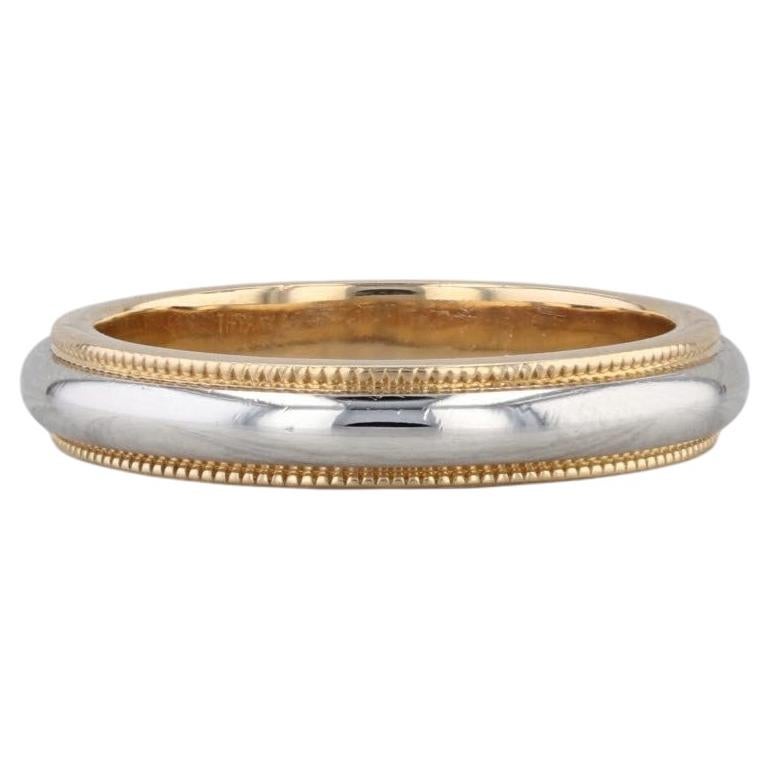 Tiffany & Co Wedding Band 18k Gold Platinum Ring 2-toned Stackable Size 5 w/ Box