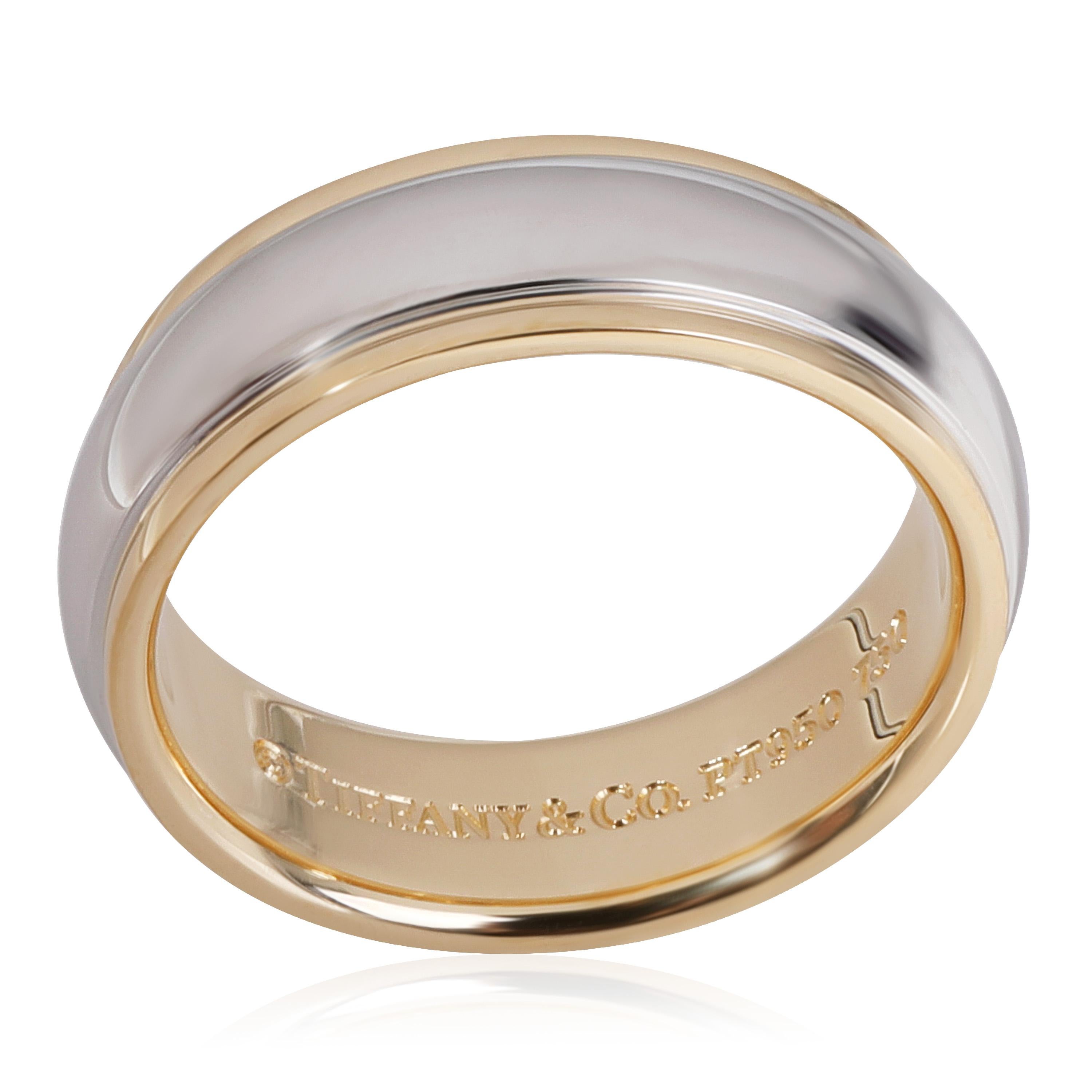 Tiffany & Co. Wedding Band in 18k Yellow Gold/Platinum In Excellent Condition For Sale In New York, NY