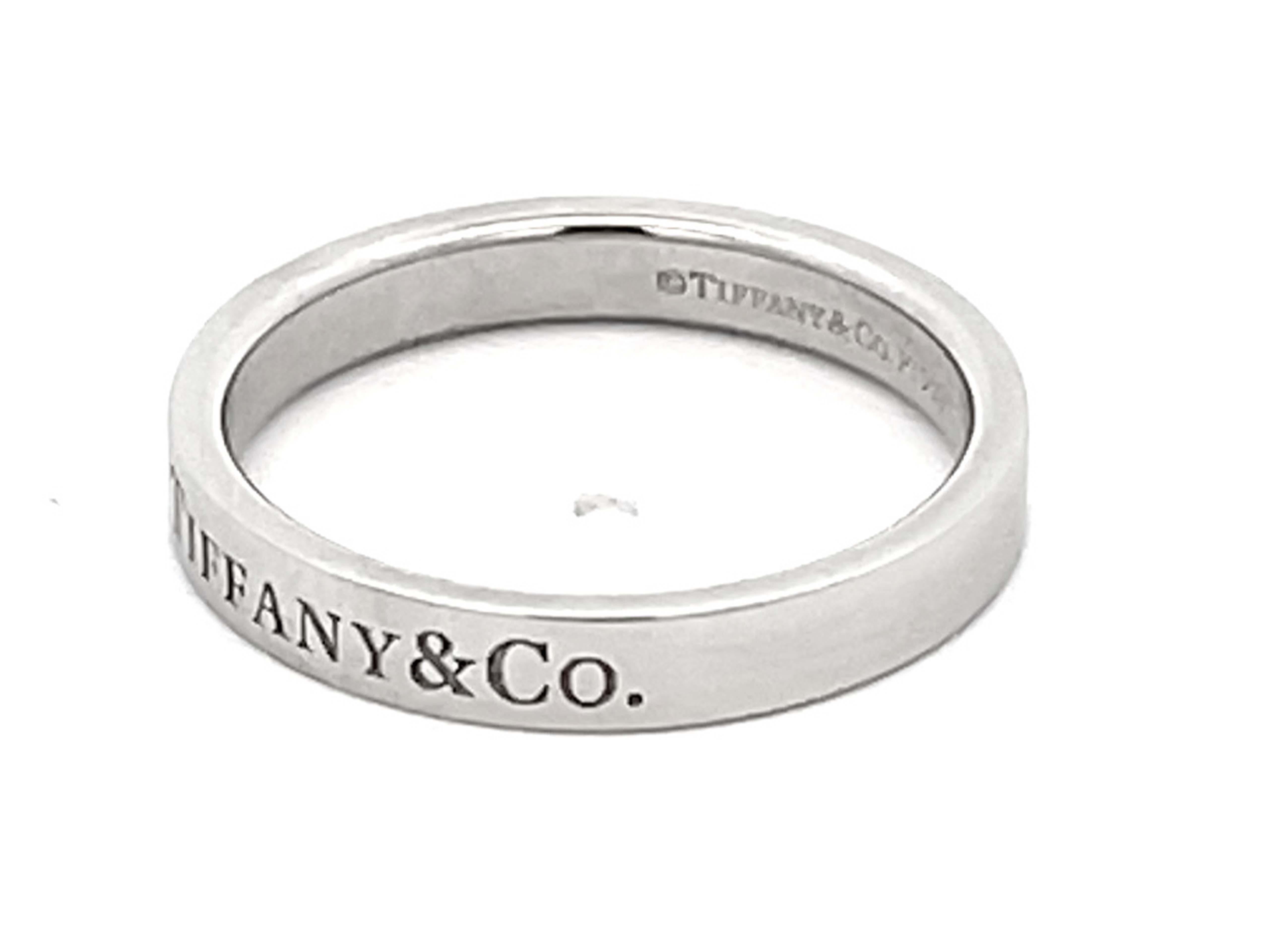 Women's or Men's Tiffany & Co. Wedding Band in Platinum For Sale