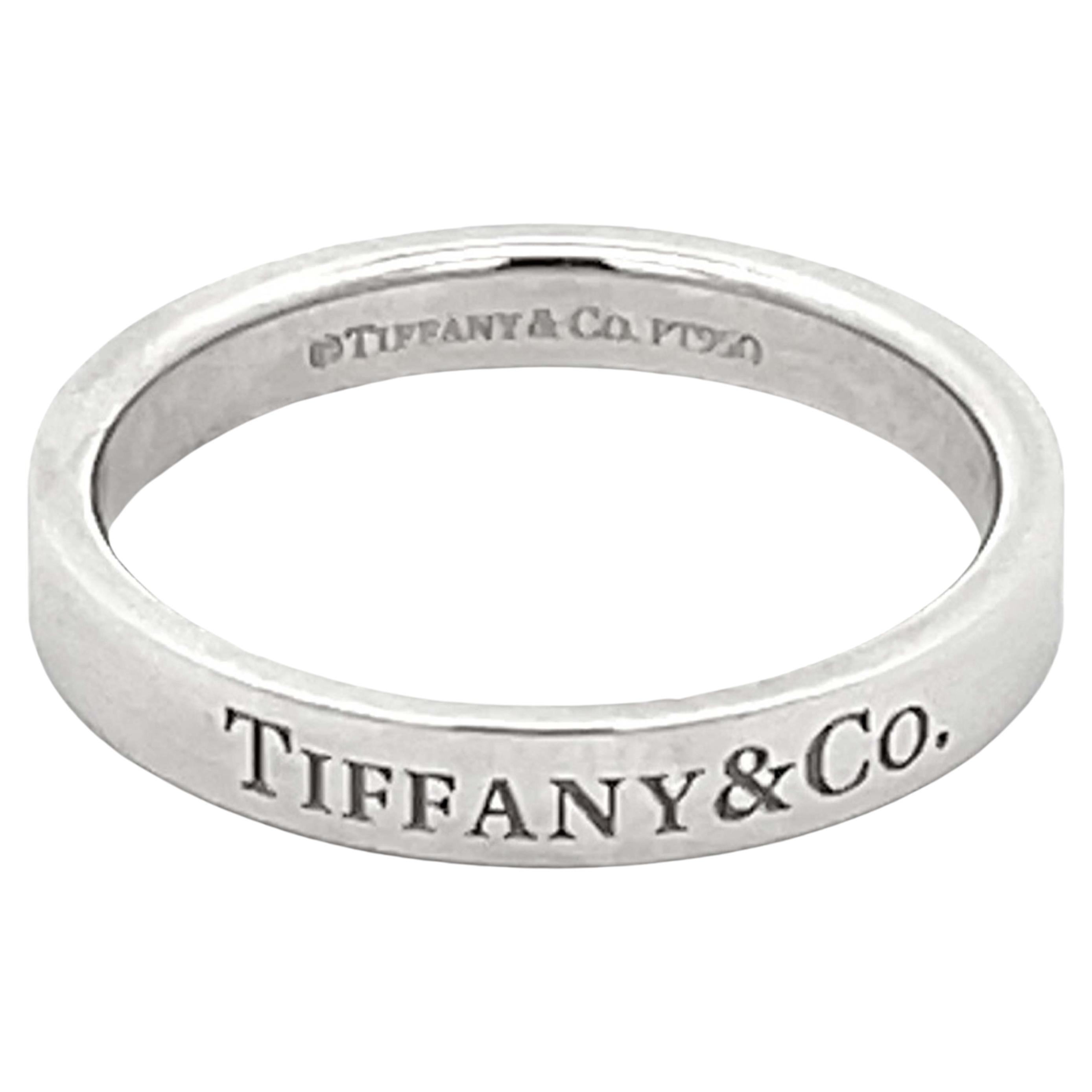 Tiffany & Co. Verlobungsring aus Platin mit 3 mm breitem Rand