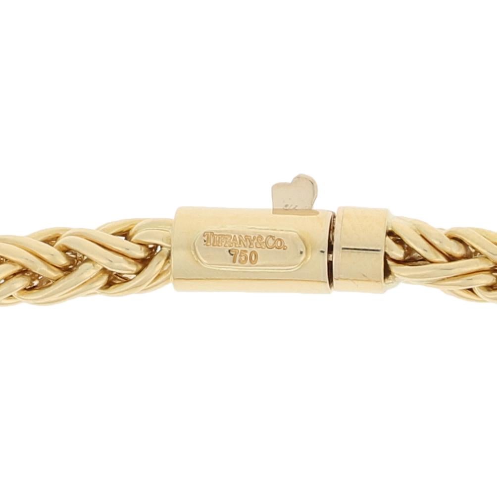 Tiffany & Co. Wheat Chain Bracelet, 18 Karat Yellow Gold Designer In Excellent Condition In Greensboro, NC