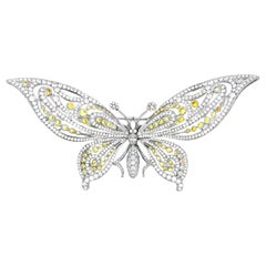 Tiffany & Co. White And Yellow Diamond Butterfly Pendant Brooch