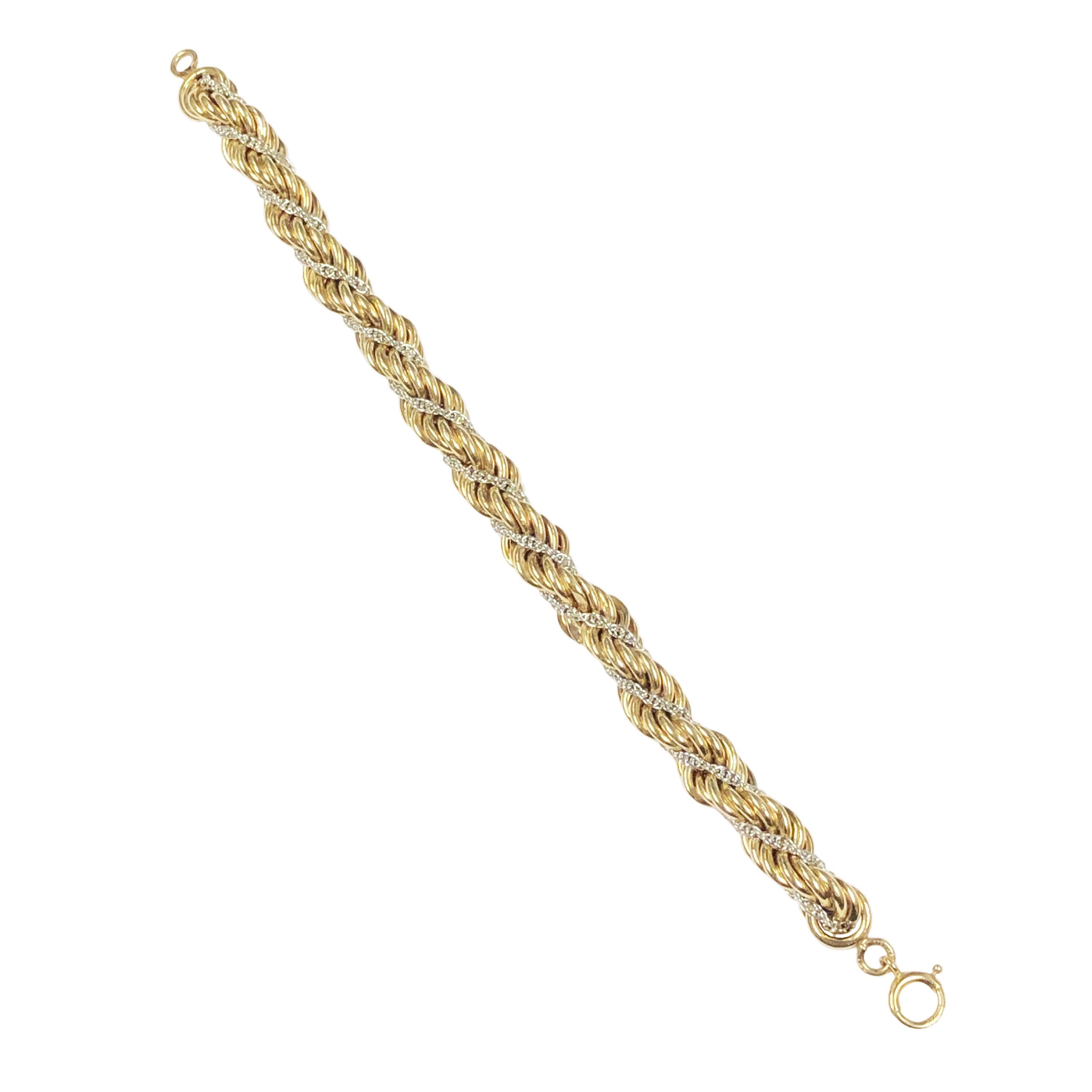 Tiffany & Co. White and Yellow Gold Large Woven Rope Bracelet
