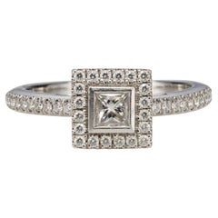 Tiffany & Co. Weißer Diamant Solitärring im Prinzessinnenschliff