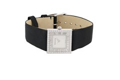 Tiffany & Co. White Gold and Diamond Atlas Square Wristwatch