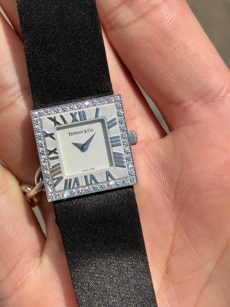 Tiffany and Co. White Gold and Diamond Atlas Square  display picture 1